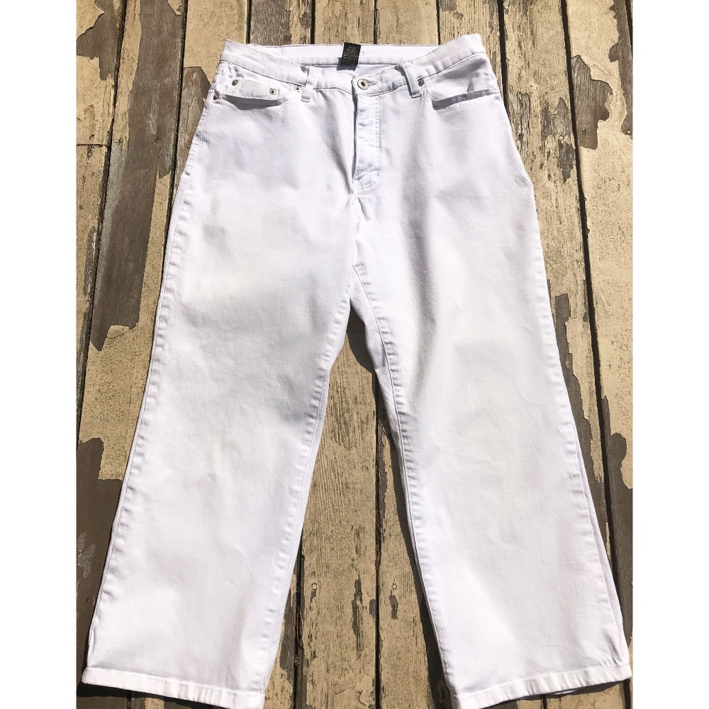 Jag Jeans White Cropped High Waist Straight Leg